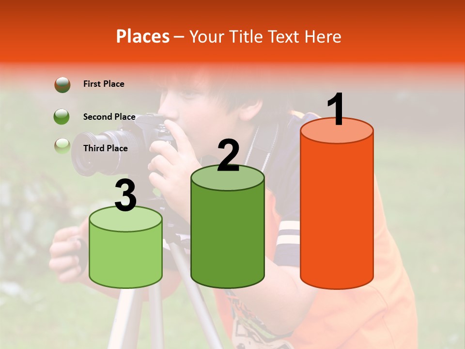 A Young Boy Taking A Picture With A Camera PowerPoint Template