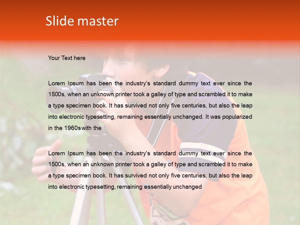 A Young Boy Taking A Picture With A Camera PowerPoint Template