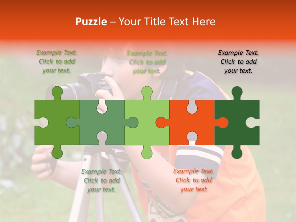 A Young Boy Taking A Picture With A Camera PowerPoint Template