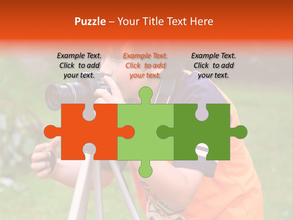 A Young Boy Taking A Picture With A Camera PowerPoint Template