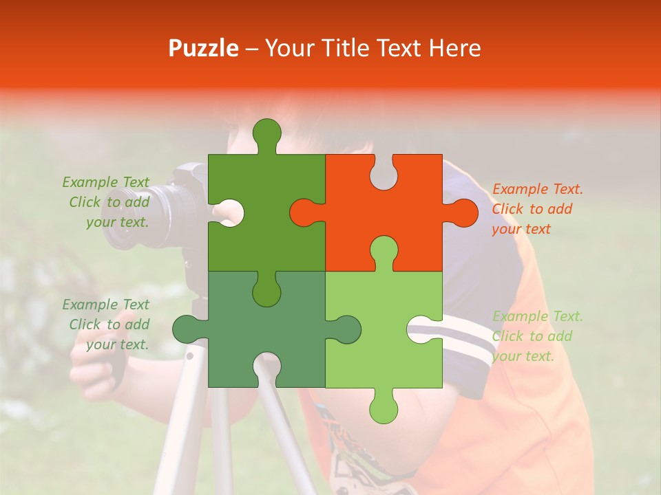 A Young Boy Taking A Picture With A Camera PowerPoint Template