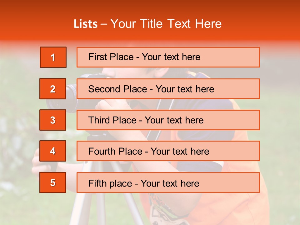 A Young Boy Taking A Picture With A Camera PowerPoint Template