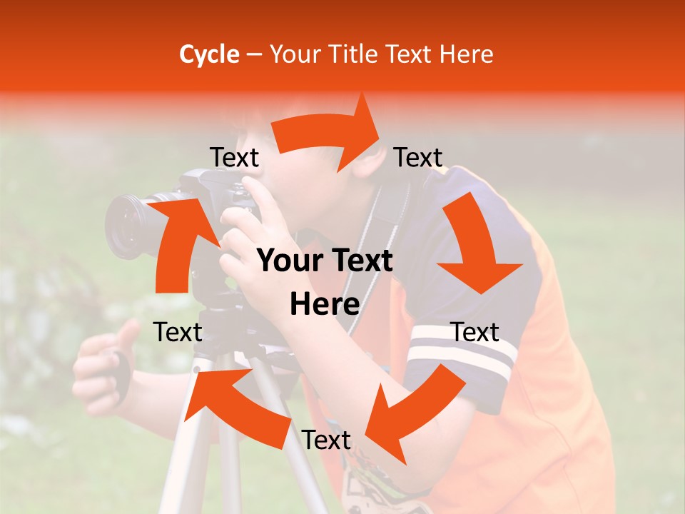 A Young Boy Taking A Picture With A Camera PowerPoint Template