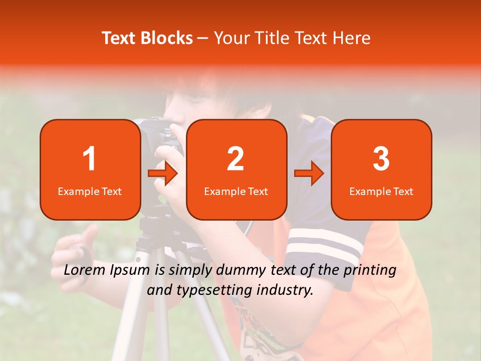 A Young Boy Taking A Picture With A Camera PowerPoint Template