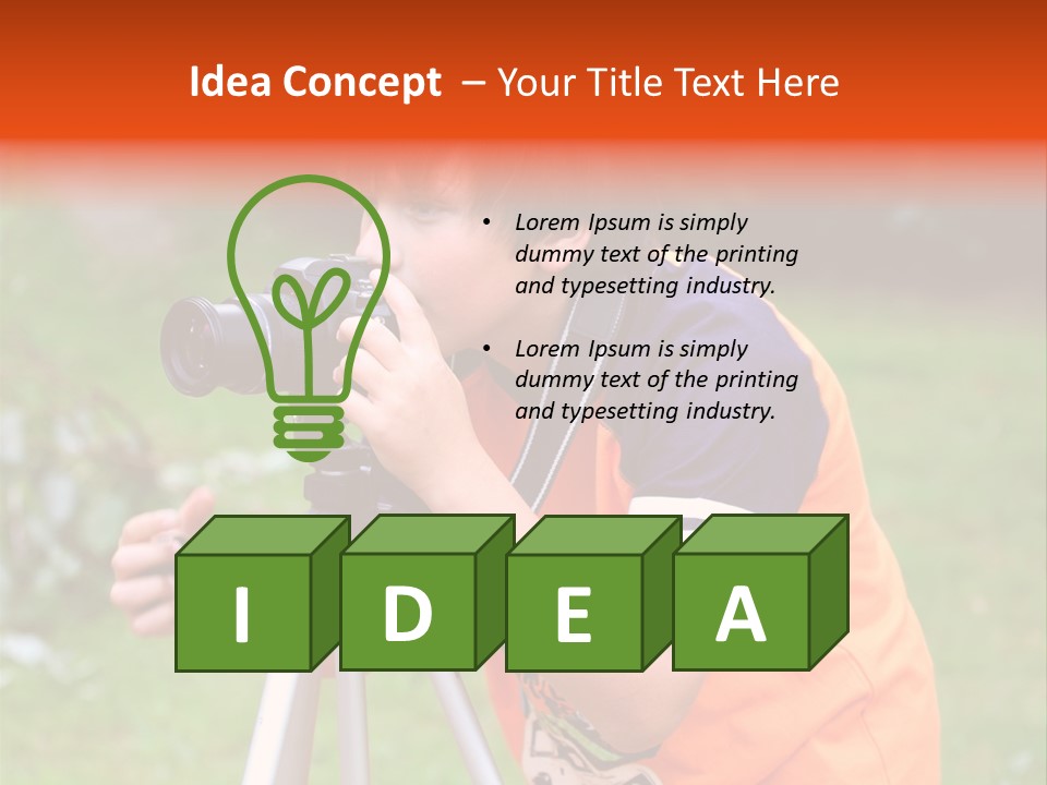 A Young Boy Taking A Picture With A Camera PowerPoint Template