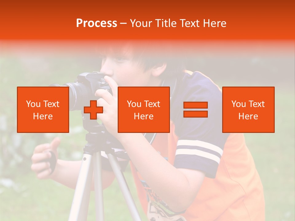 A Young Boy Taking A Picture With A Camera PowerPoint Template