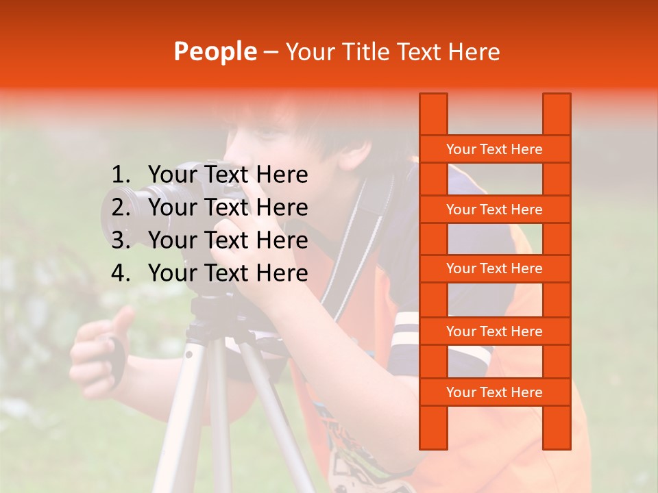 A Young Boy Taking A Picture With A Camera PowerPoint Template