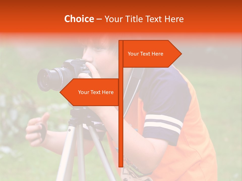 A Young Boy Taking A Picture With A Camera PowerPoint Template