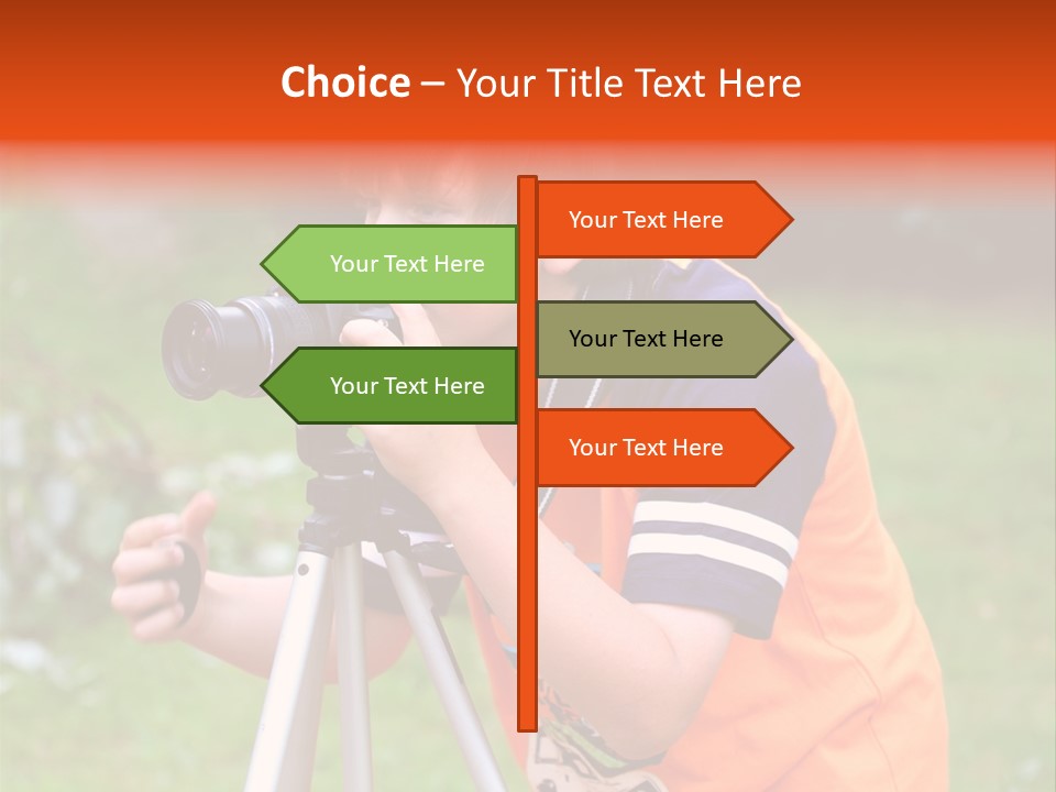 A Young Boy Taking A Picture With A Camera PowerPoint Template