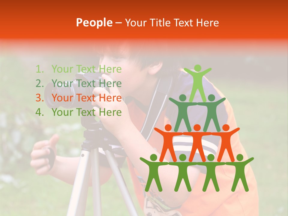 A Young Boy Taking A Picture With A Camera PowerPoint Template