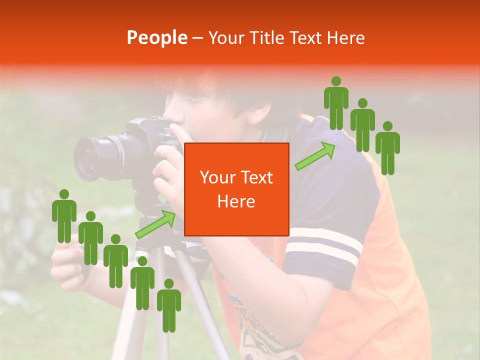A Young Boy Taking A Picture With A Camera PowerPoint Template