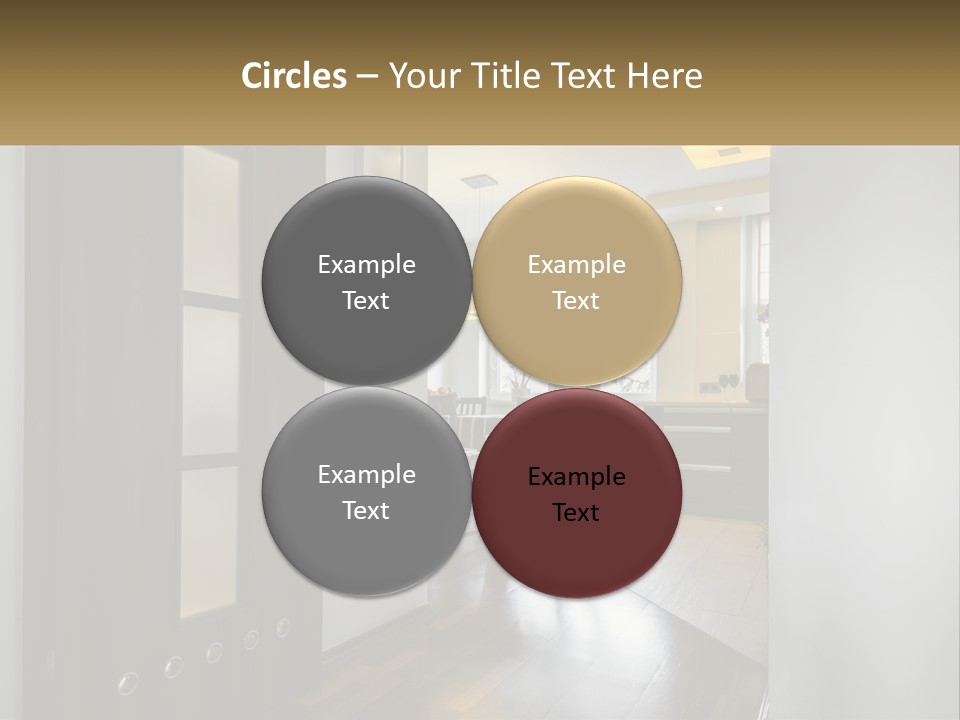 A Room With A Door And A Table In It PowerPoint Template