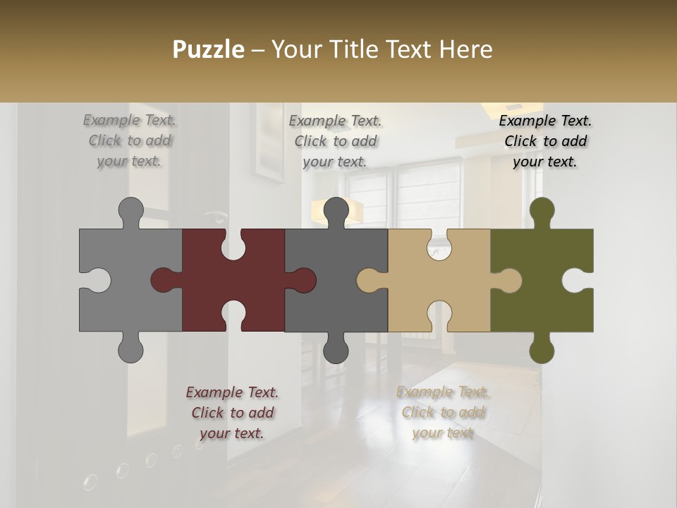 A Room With A Door And A Table In It PowerPoint Template
