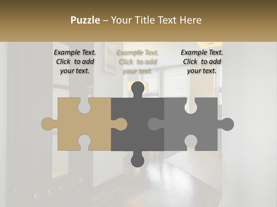 A Room With A Door And A Table In It PowerPoint Template