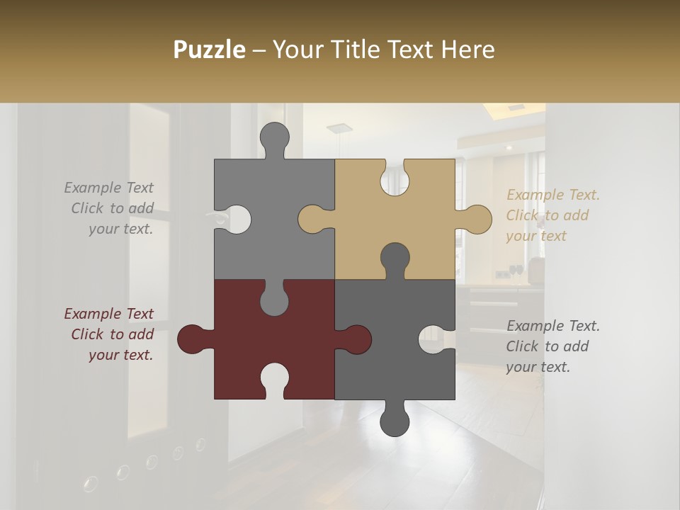A Room With A Door And A Table In It PowerPoint Template