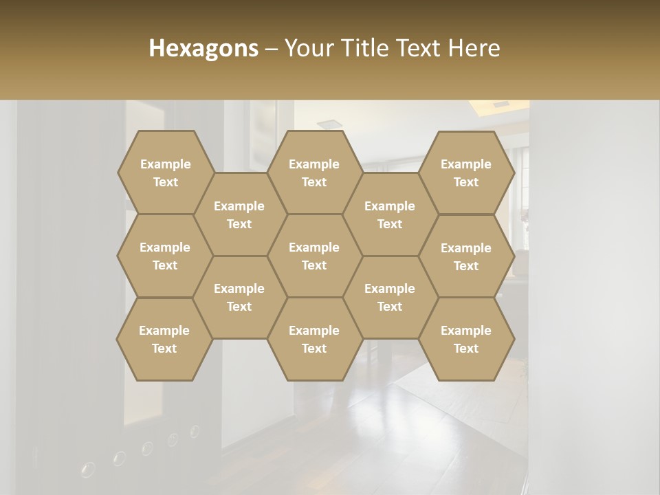 A Room With A Door And A Table In It PowerPoint Template