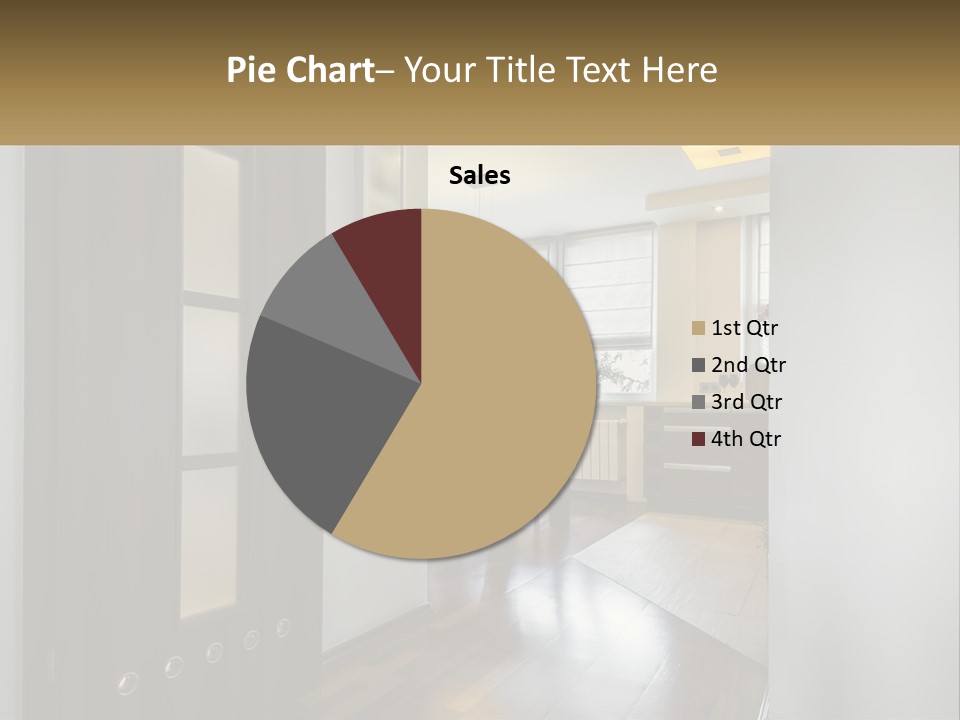 A Room With A Door And A Table In It PowerPoint Template