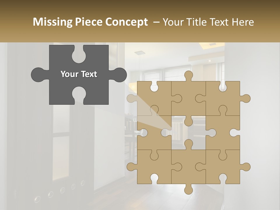 A Room With A Door And A Table In It PowerPoint Template