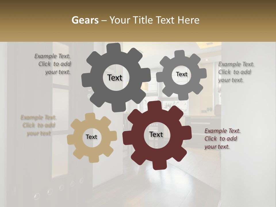 A Room With A Door And A Table In It PowerPoint Template