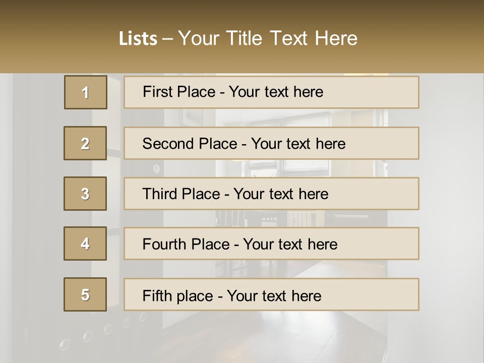 A Room With A Door And A Table In It PowerPoint Template