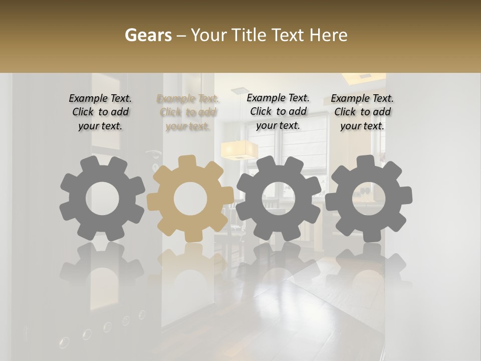 A Room With A Door And A Table In It PowerPoint Template