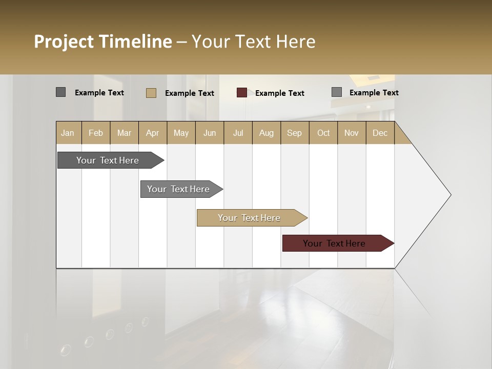 A Room With A Door And A Table In It PowerPoint Template