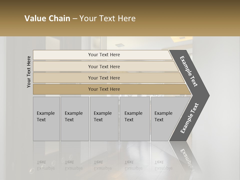 A Room With A Door And A Table In It PowerPoint Template