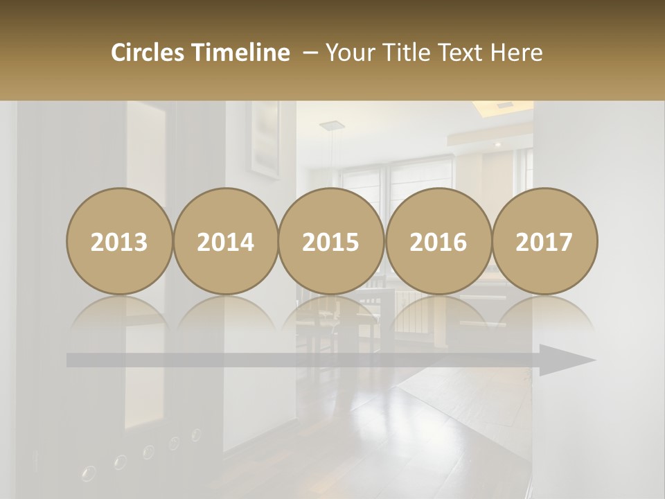 A Room With A Door And A Table In It PowerPoint Template