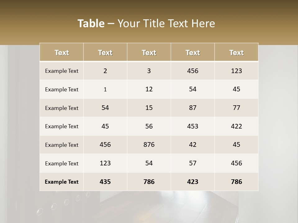 A Room With A Door And A Table In It PowerPoint Template