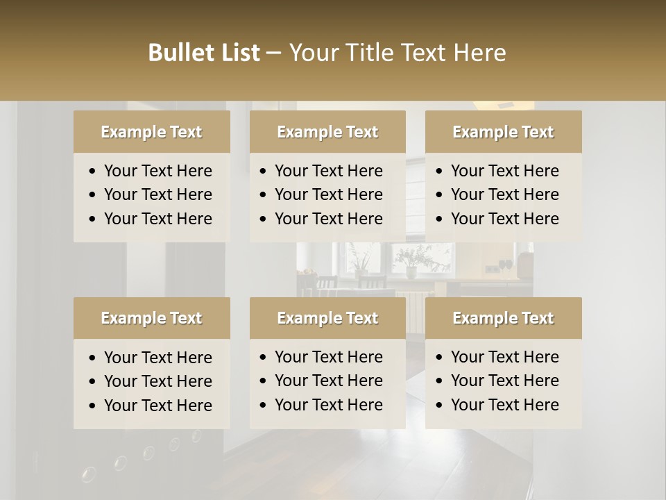 A Room With A Door And A Table In It PowerPoint Template