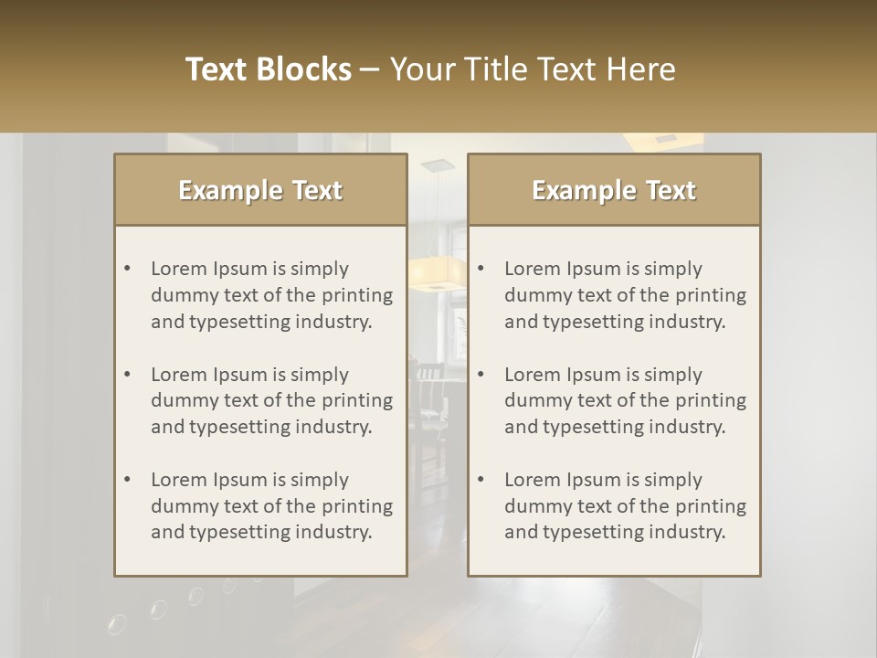 A Room With A Door And A Table In It PowerPoint Template