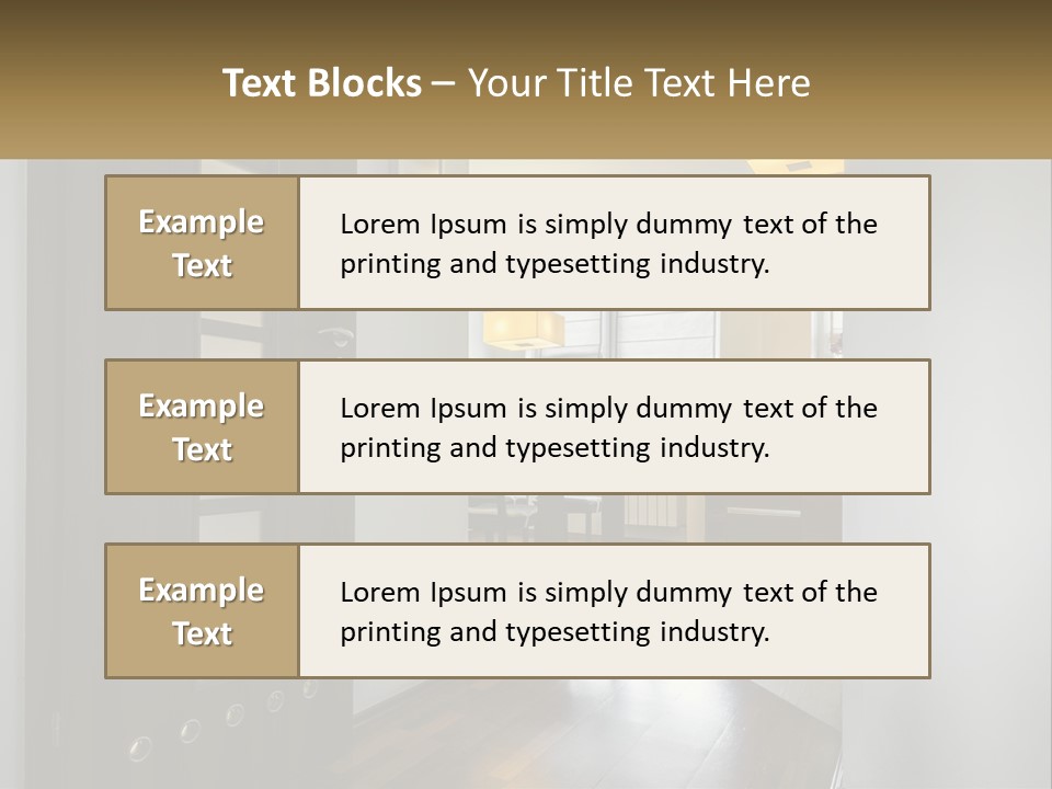 A Room With A Door And A Table In It PowerPoint Template