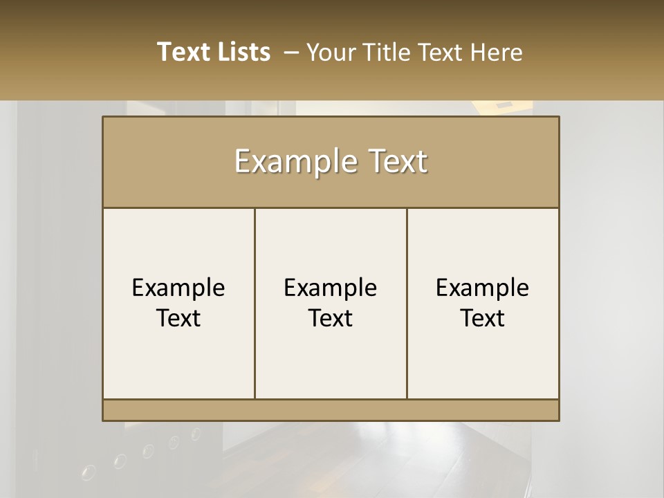 A Room With A Door And A Table In It PowerPoint Template