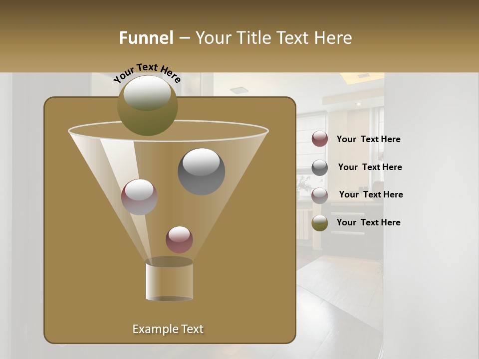 A Room With A Door And A Table In It PowerPoint Template