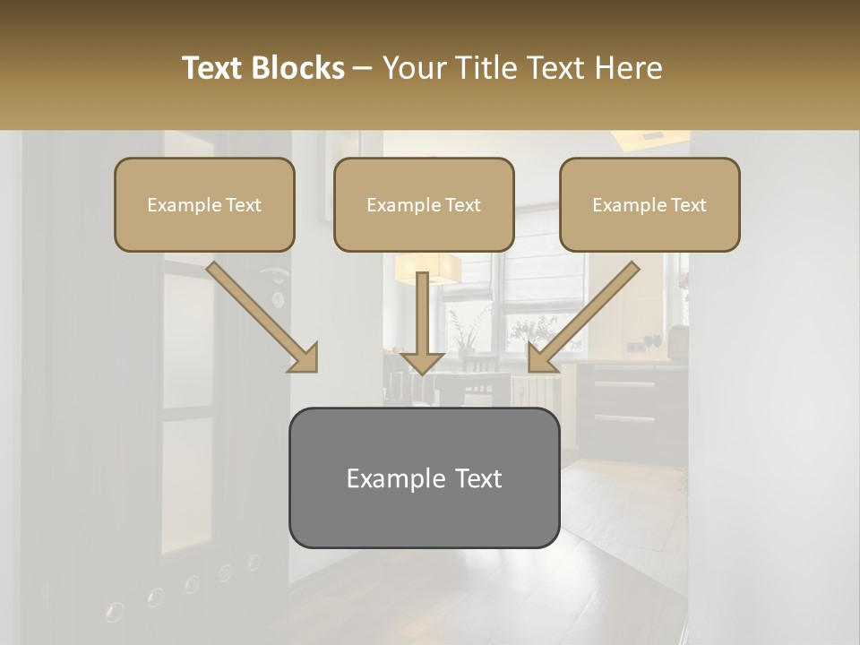 A Room With A Door And A Table In It PowerPoint Template