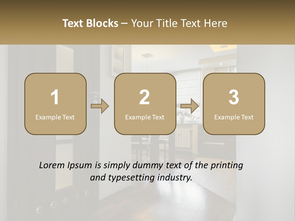 A Room With A Door And A Table In It PowerPoint Template