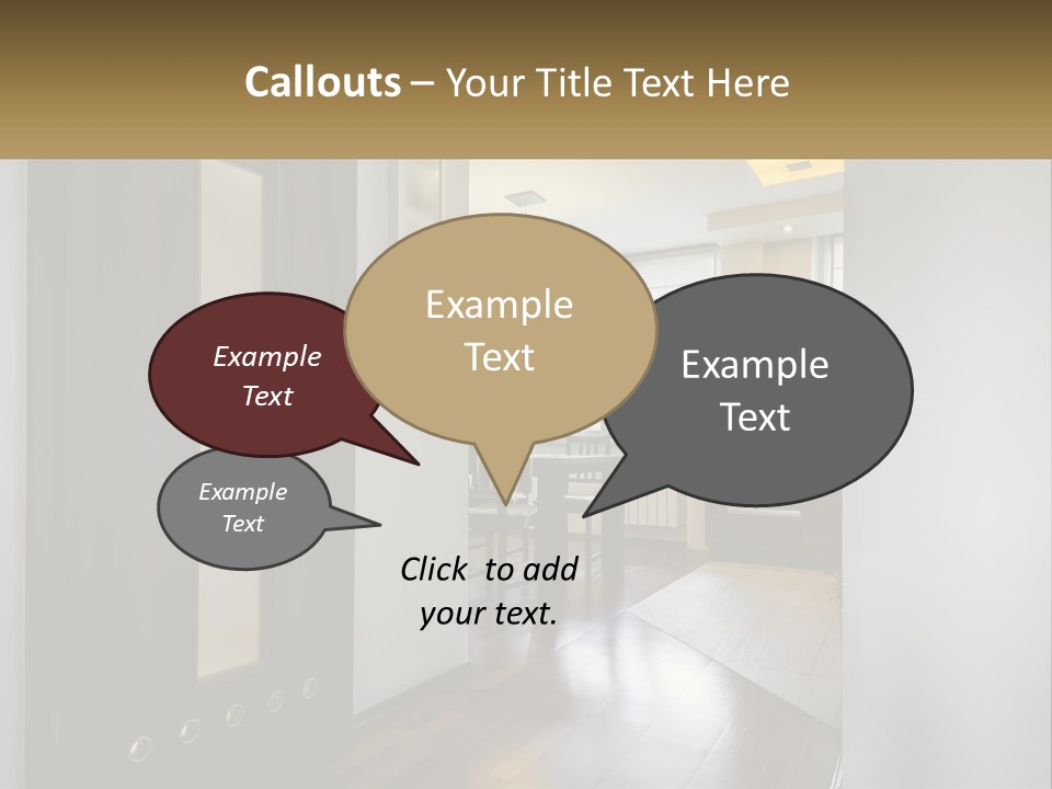 A Room With A Door And A Table In It PowerPoint Template
