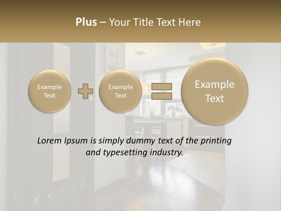 A Room With A Door And A Table In It PowerPoint Template