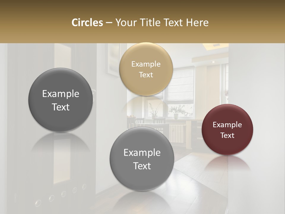 A Room With A Door And A Table In It PowerPoint Template