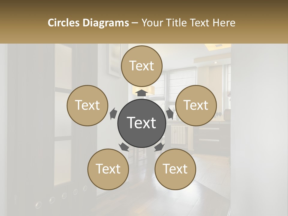 A Room With A Door And A Table In It PowerPoint Template