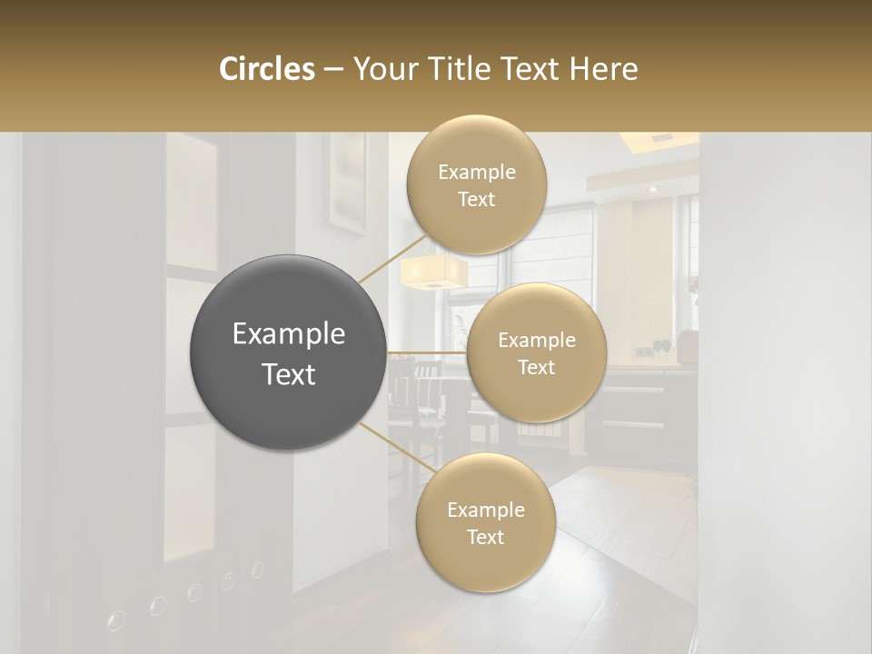 A Room With A Door And A Table In It PowerPoint Template