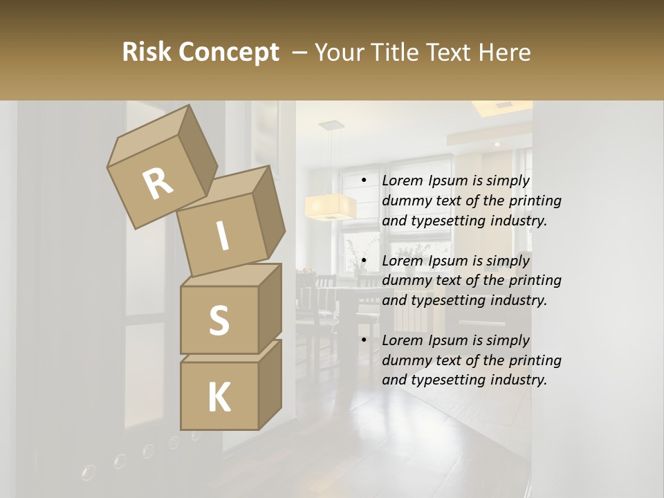 A Room With A Door And A Table In It PowerPoint Template