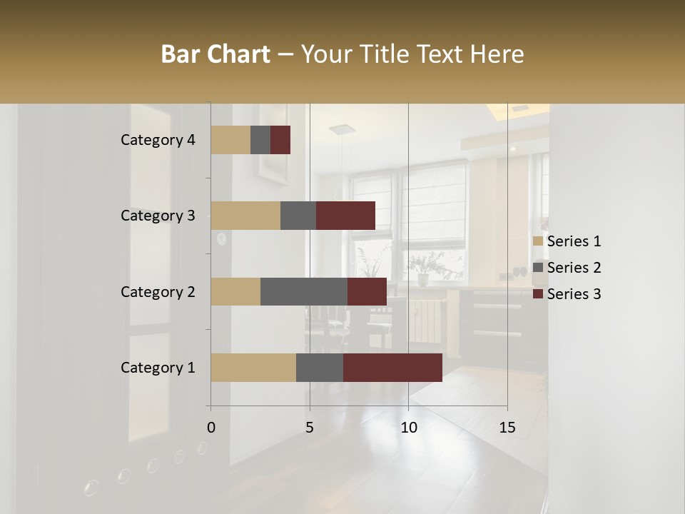 A Room With A Door And A Table In It PowerPoint Template