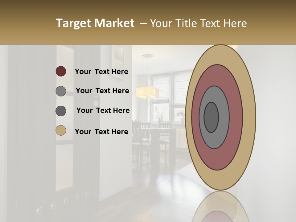 A Room With A Door And A Table In It PowerPoint Template