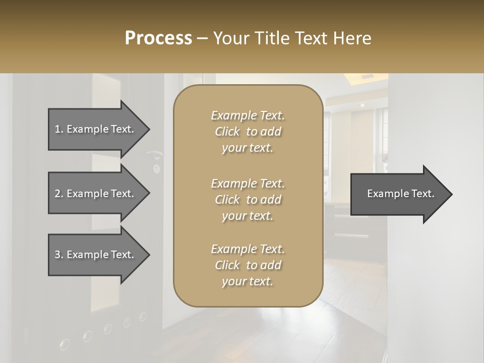 A Room With A Door And A Table In It PowerPoint Template