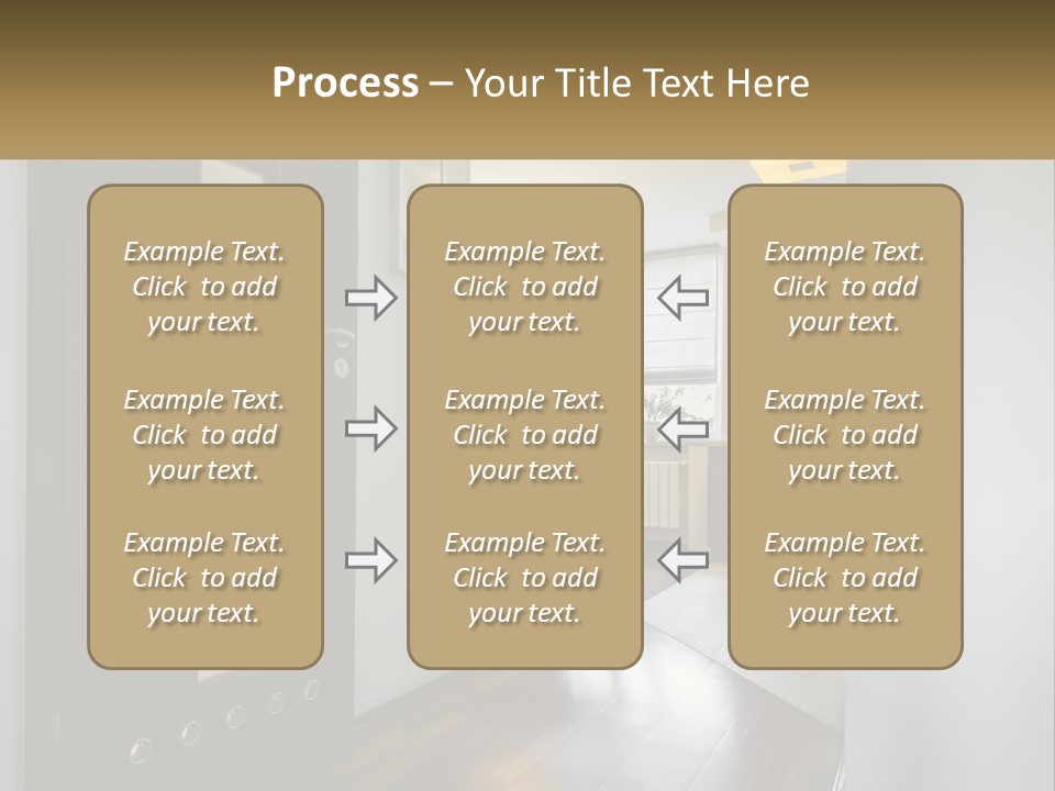 A Room With A Door And A Table In It PowerPoint Template