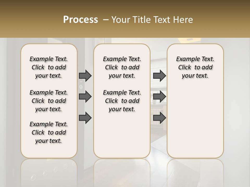 A Room With A Door And A Table In It PowerPoint Template