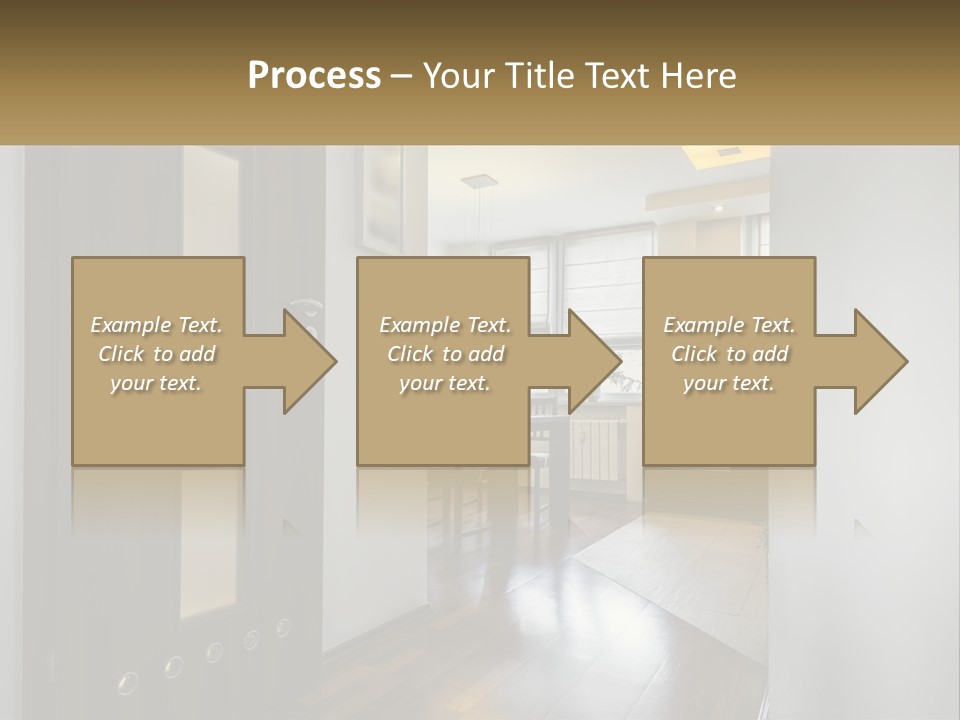 A Room With A Door And A Table In It PowerPoint Template