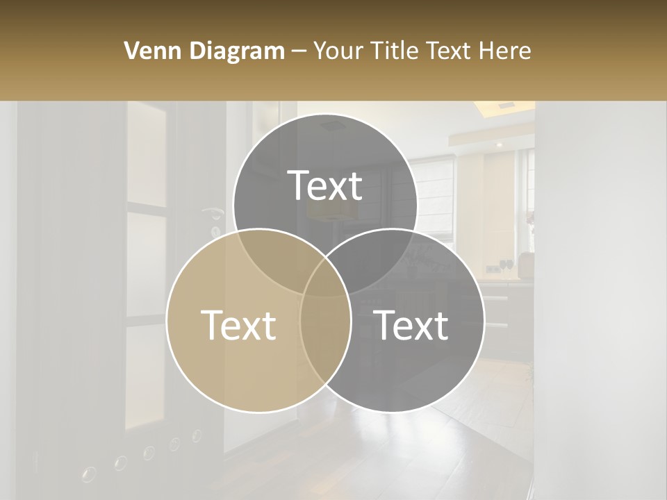 A Room With A Door And A Table In It PowerPoint Template