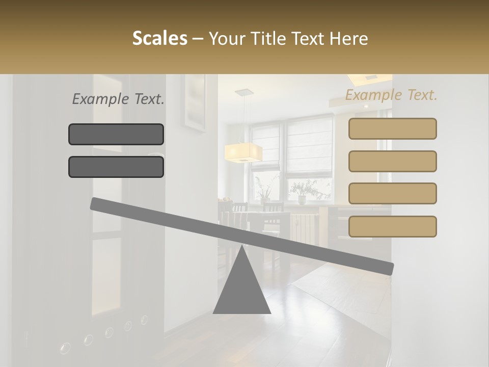 A Room With A Door And A Table In It PowerPoint Template